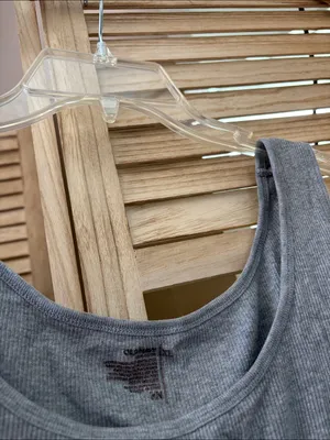Old Navy Gray Ribbed Tank Top with Pink Star Graphic XL thumbnail 3