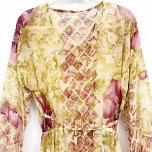 Womens Y2K Sheer Floral Boho Fairycore Ren Faire Ethereal Bell Sleeve Dress OS thumbnail 8