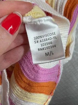 YLLW the Label Orange‎ Pink Chevron Felix Knit Button Up Dress thumbnail 4
