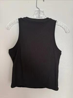MOVE THEOLOGY Black Ribbed Tank - Women's Athletic Fit size M thumbnail 2