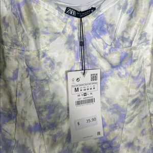 Zara Womens Tie Dye Bodysuit Medium New With Tags 3665/653/050/M thumbnail 4