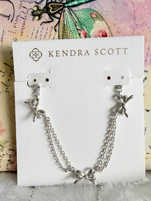 Kendra Scott Bow Strand Collar Necklace Silver Color thumbnail 2