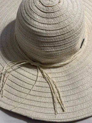 Panama Jack Cream Straw Sun Hat Wide Brim Floppy Summer Beach Resort thumbnail 3