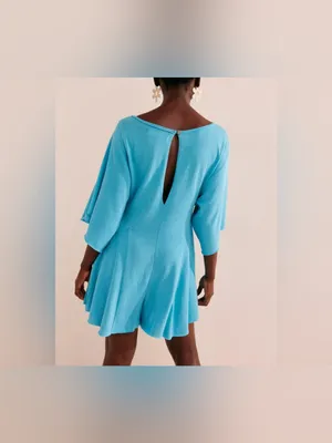 NWT Free People Free-est Mona Romper - tropical blue - XS thumbnail 5