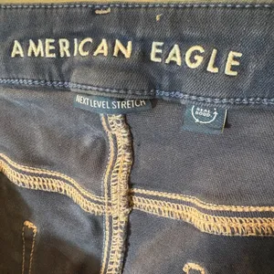 American Eagle Curvy Super High-Rise Flare Jeans Size 12 Short Navy thumbnail 6