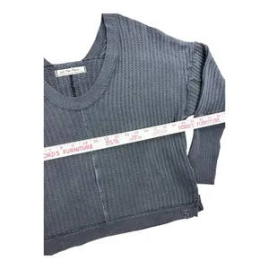 Free People We The Free New Magic Thermal‎ Top Gray XS Waffle Knit Pullover Boho thumbnail 8