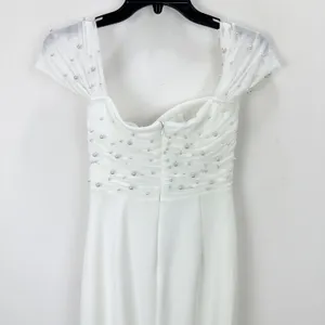 Lulus Immensely Charming White Mesh Pearl Bustier Maxi Dress Wedding Small NWT thumbnail 10