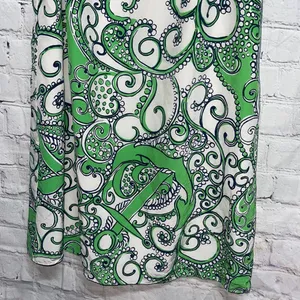 Lilly Pulitzer Green & White Paisley Dress Size XS thumbnail 5