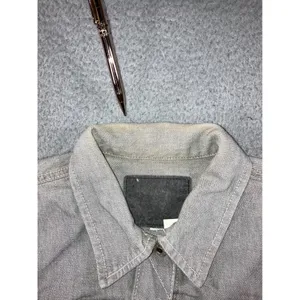 Vintage Guess USA Women M Gray Denim Trucker Jacket 90s American Tradition Flaw thumbnail 4