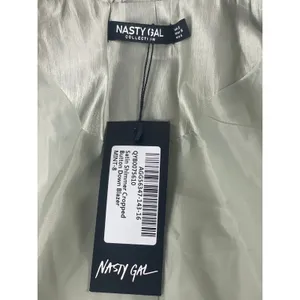 Nasty Gal Satin Cropped Blazer Size 4 Mint Shimmer New With Tag thumbnail 3
