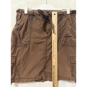 Gap Surplus Poplin Cargo Skirt Womens 10 Cotton Mini Utility Drawstring 2007 thumbnail 2
