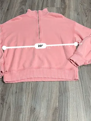 aerie Coral Half-Zip Cropped Sweatshirt thumbnail 8