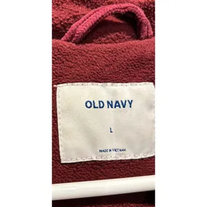 Old‎ Navy Womens Corduroy Puffer Jacket Burgundy Maroon Fleece Lined Large thumbnail 7
