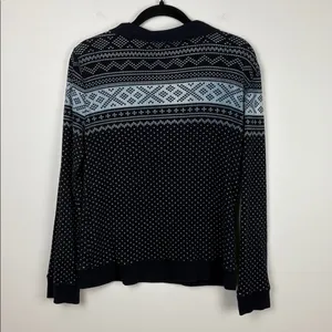 Lauren Ralph Lauren Active Quarter Zip Sweater Women’s Size Large Cotton Navy thumbnail 5