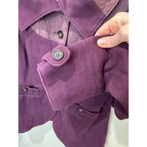 Free‎ People Mulberry Purple Cotton Knit Blazer Jacket Sz 8 Boho Victorian thumbnail 5