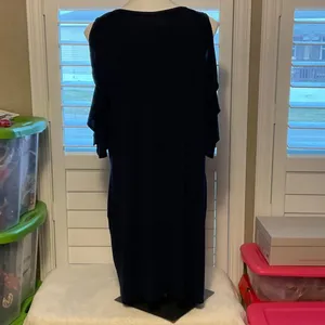 Chic Navy Cold Shoulder Dress Blue Size XL thumbnail 4