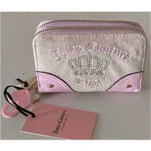 NWT Juicy Couture Juicy Kingdom Double Zip Around Wallet Pink Crown Y2K thumbnail 2