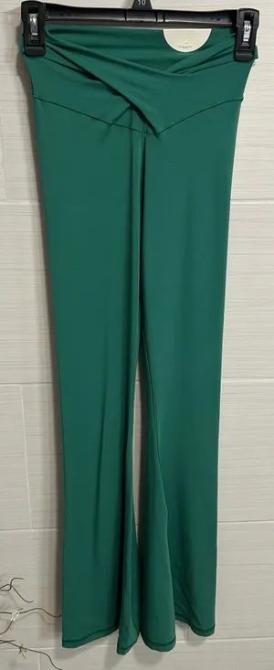 Offline by Aerie Real Me Kelly Green Flare Legging Pant High Rise Cross Front S thumbnail 1