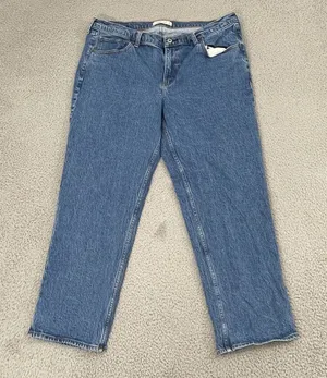 Abercrombie Fitch The 90s Straight Mid Rise Jeans Women 33(38x28) Medium Wash thumbnail 1