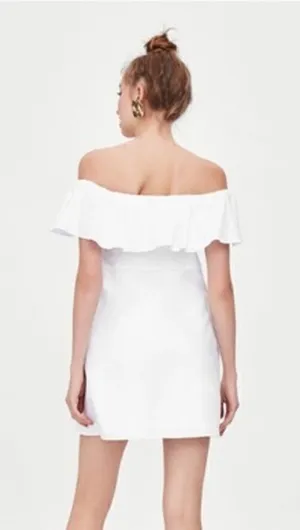 ✨ Zara Off-the-Shoulder Button Dress with Ruffles✨ thumbnail 1