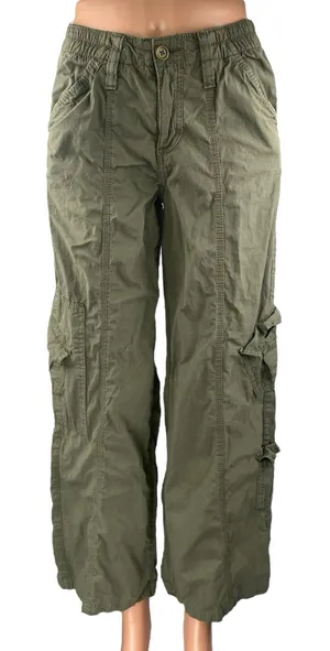 Urban Outfitters BDG Women's Green Wide Leg Baggy Trousers Cargo Pants Size XS thumbnail 1