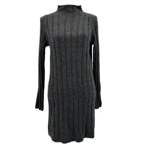 Madewell Donegal Rolled Mock Neck Ribbed Sweater Dress AF500 - Donegal Coal thumbnail 3