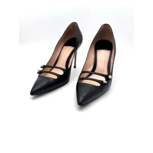 Gucci Aneta Black Button Detail Stiletto Pumps Pointed Toe Size EU 41 thumbnail 14