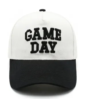 NWT Game Day Two-Tone Baseball Cap Black White Embroidered Sports Hat OS thumbnail 1