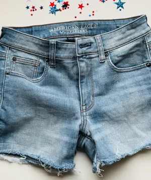 American Eagle Outfitters Light Wash Denim Cutoff Shorts thumbnail 1