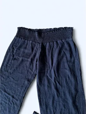Vintage Y2K Grassroots Black Gauze Cotton Low Rise Wide Leg Pants Size 4 🖤 thumbnail 3