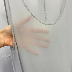 LACAUSA Grey Sleeveless Dropped Waist Midi Dress Semi Sheer Size Small‎ LA310151 thumbnail 6