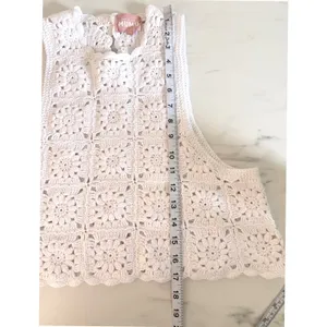 Show Me‎ Your Mumu Laguna Top White Daisy Crochet Cotton Boho Crop XS Festival thumbnail 8