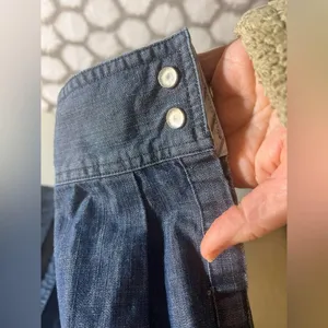 Dickie’s Denim Button-Up Shirt with pearl buttons, cuff and side detail- awesome thumbnail 6