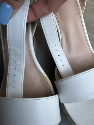 White Cork Wedges Size 8.5 thumbnail 5