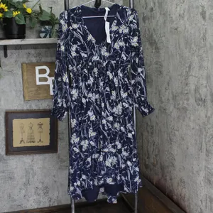 NWT Ny Collection Womens Long Sleeve Clip Dot Chiffon Dress Blue Floral S thumbnail 4