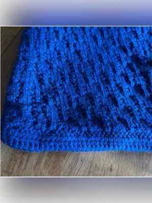 Knitted Handmade Purse Tote Bag Royal Blue thumbnail 2