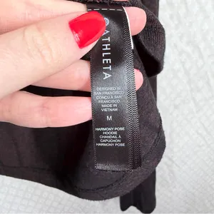 Athleta Black Speckled Harmony Pose Hoodie‎ Top thumbnail 5