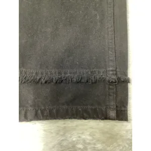Le'ALX Western Belt Jeans Jet Black High Rise Straight Leg Raw Hem‎ Size 27 NEW thumbnail 2