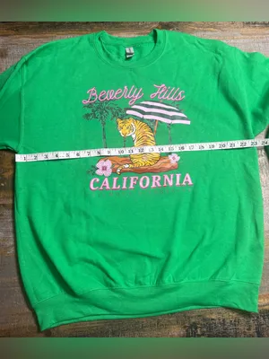 Gildan Green 'Beverly Hills California' Graphic Sweatshirt thumbnail 6