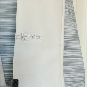 FreeTech Softshell Hoodie Jacket Vest Size Large White Gray Full Zip Fleece thumbnail 2