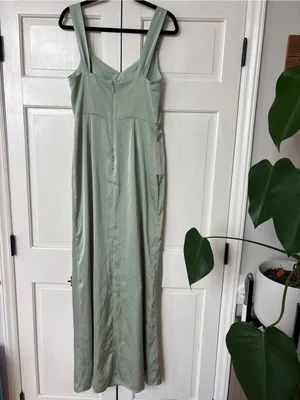 Azazie Denice Sheath Pleated Stretch Satin Floor-Length Bridesmaid Dress Size‎ 8 thumbnail 10