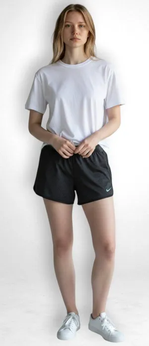 Nike Women's Iron Gray and Green Athletic Dri FIT Shorts XL thumbnail 1