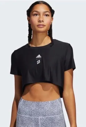 Adidas x Peleton Cropped Short Sleeve L Black thumbnail 1