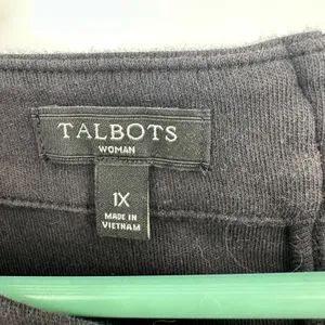 Talbots Size 1X Dress Black‎ Tee Shirt Dress Short Sleeve Zipper Back Sheath thumbnail 5