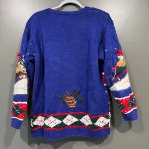 Vtg Croft & Barrow Hand Knit Holiday Christmas Winter Cardigan Size Small‎ thumbnail 4