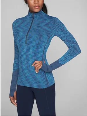 Athleta Flurry Half-Zip Athletic Training Blue Pullover W2421 Sz XS thumbnail 1