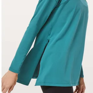 Lululemon Hit Unwind Long Sleeve Tonic Teal Blue Size 12 Rulu Side Tie Loose Fit thumbnail 5