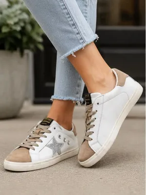 Vintage Havana Excel White Multi Rhinestone Star Sneakers Size 8.5 thumbnail 1