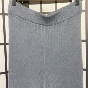 Abercrombie & Fitch High Waisted Ribbed Kick Flare Sweater Pants Blue/Gray NWOT thumbnail 5