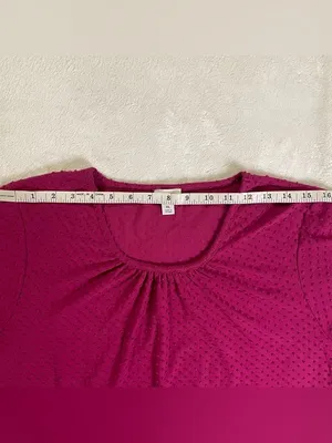 J. Crew Raspberry Bubble Textured 3/4 Sleeve Blouse size XL thumbnail 6